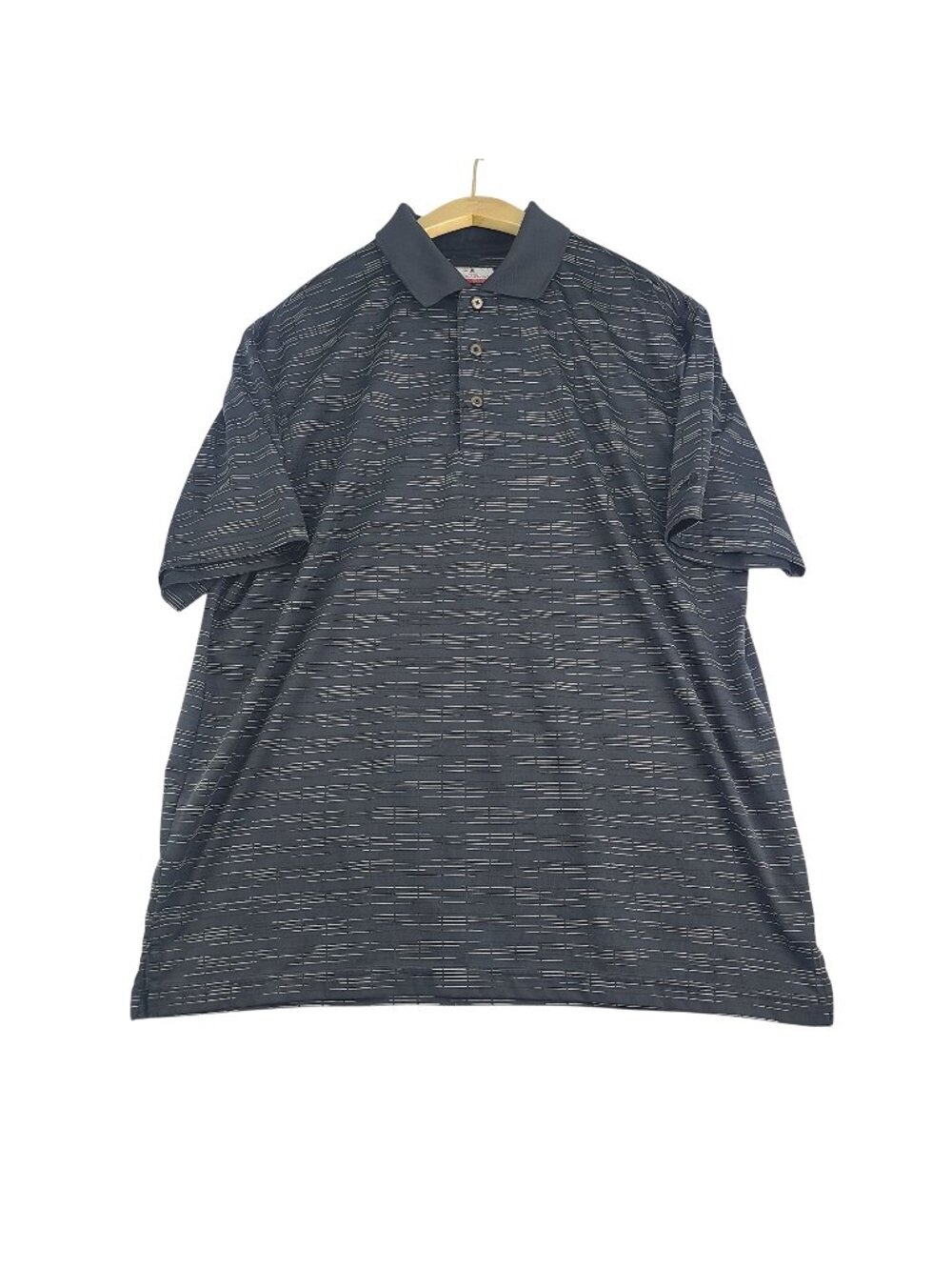 Grand Slam Grey White Striped Golf Polo Buttons Men's XL